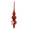 Golden Bell Collection 12.0 Inch Red Finial W/ Gold Icicles Christmas Tree Topper , Christmas Decor Tree Topper Czech